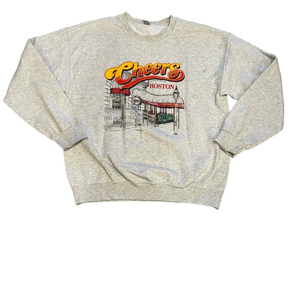 Mens Sweatshirt Large Graphic Cheers Bar Boston Skater Streetwear Nostalgic - Picture 1 of 8
